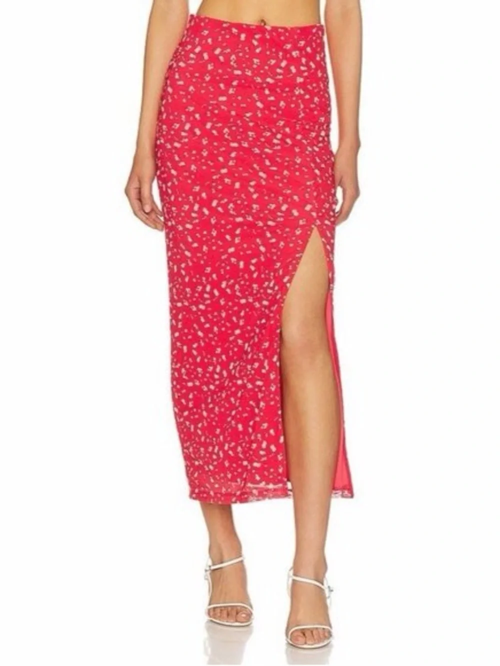 Free People Rosalie Mesh High-Rise Midi Skirt